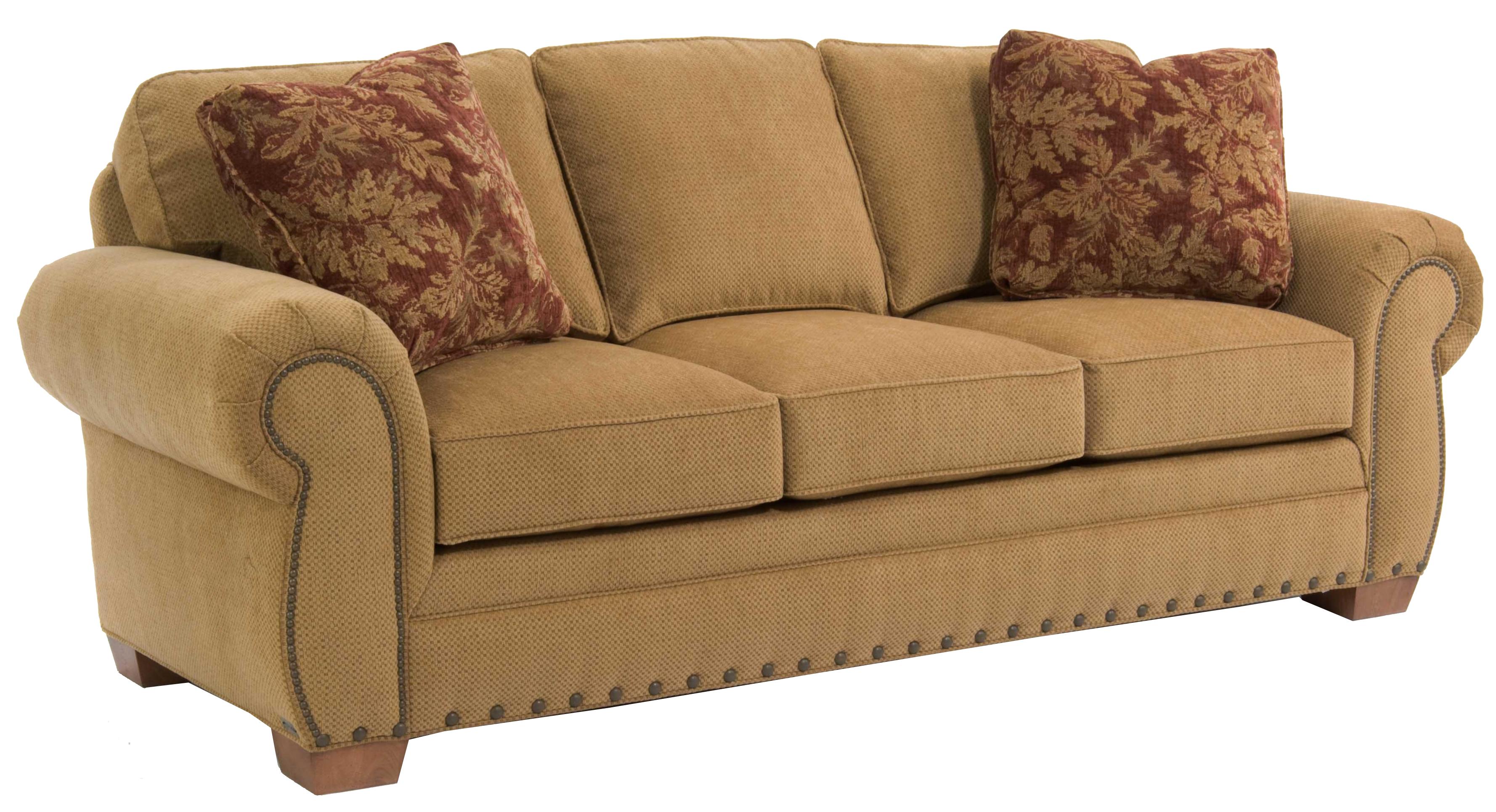 Broyhill Furniture Cambridge Casual Style Sofa with Nail Head Trim